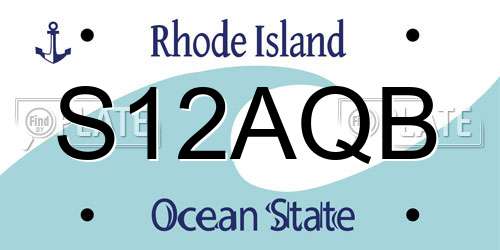 S12AQB Rhode Island License Plate
