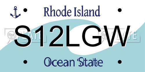 S12LGW Rhode Island License Plate