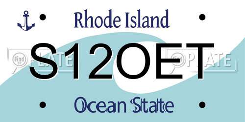 S12OET Rhode Island License Plate