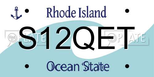 S12QET Rhode Island License Plate