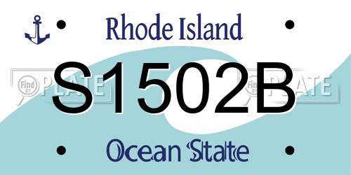 S1502B Rhode Island License Plate