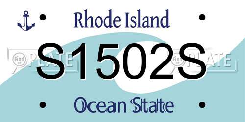 S1502S Rhode Island License Plate
