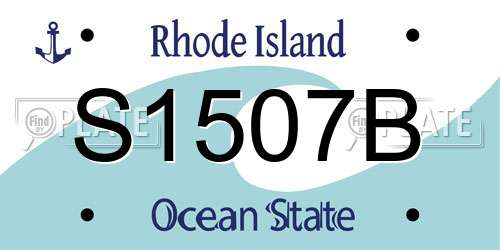 S1507B Rhode Island License Plate