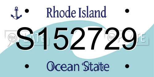 S152729 Rhode Island License Plate