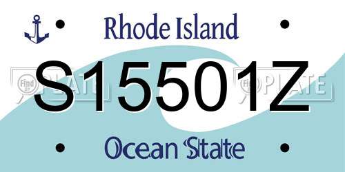 S15501Z Rhode Island License Plate