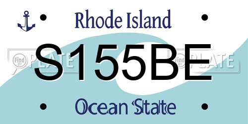 S155BE Rhode Island License Plate