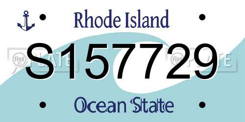S157729 Rhode Island License Plate