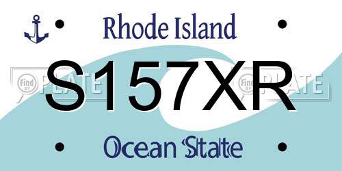 S157XR Rhode Island License Plate