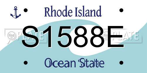 S1588E Rhode Island License Plate