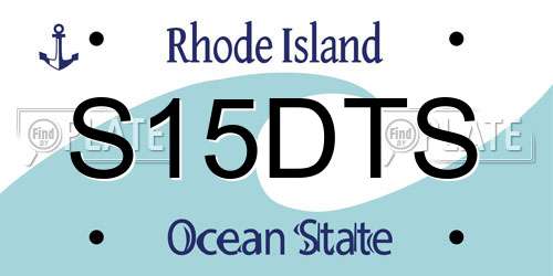 S15DTS Rhode Island License Plate