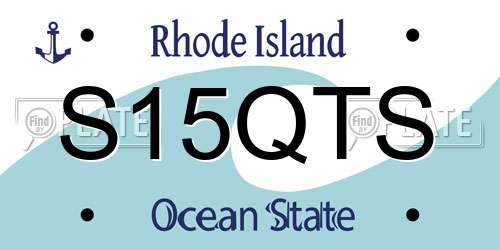 S15QTS Rhode Island License Plate