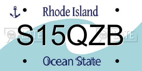 S15QZB Rhode Island License Plate