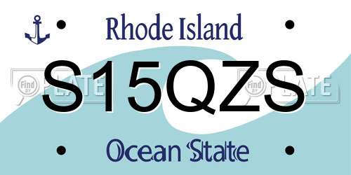 S15QZS Rhode Island License Plate