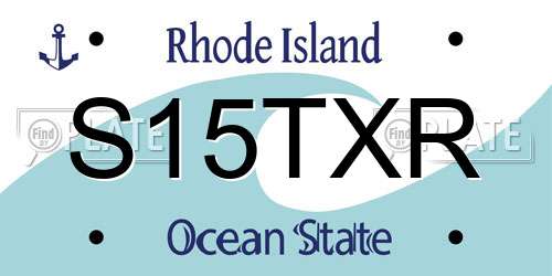 S15TXR Rhode Island License Plate