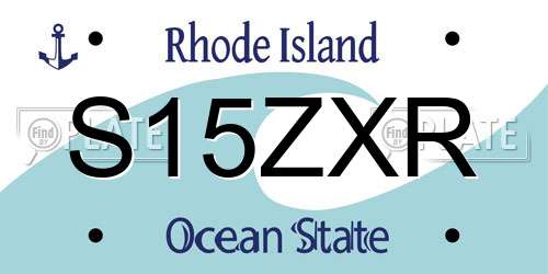 S15ZXR Rhode Island License Plate