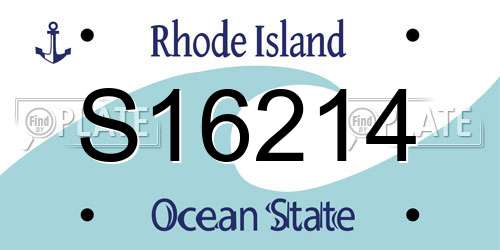 S16214 Rhode Island License Plate