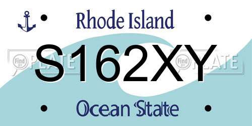 S162XY Rhode Island License Plate