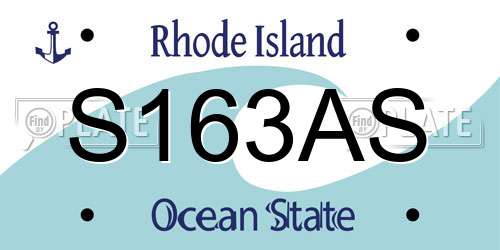 S163AS Rhode Island License Plate