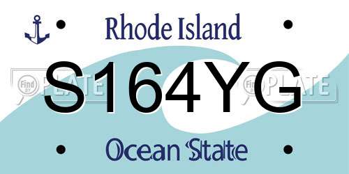 S164YG Rhode Island License Plate