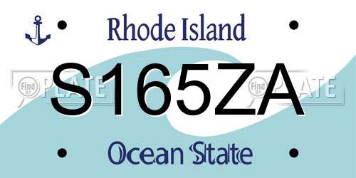 S165ZA Rhode Island License Plate