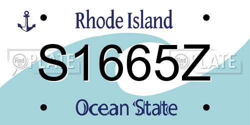 S1665Z Rhode Island License Plate
