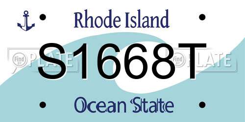 S1668T Rhode Island License Plate