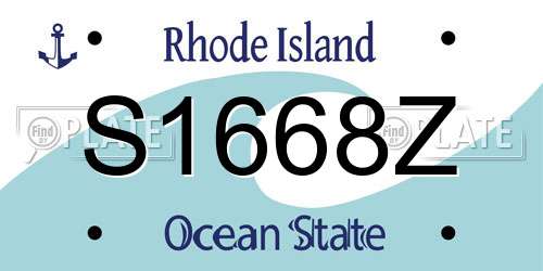 S1668Z Rhode Island License Plate
