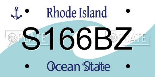 S166BZ Rhode Island License Plate