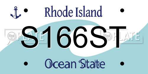 S166ST Rhode Island License Plate