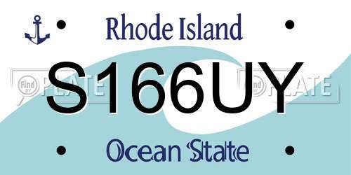 S166UY Rhode Island License Plate