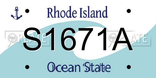 S1671A Rhode Island License Plate
