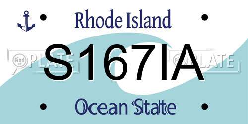 S167IA Rhode Island License Plate