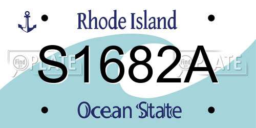 S1682A Rhode Island License Plate
