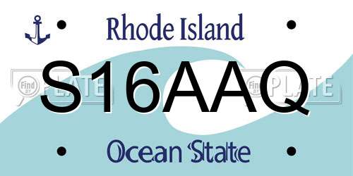 S16AAQ Rhode Island License Plate