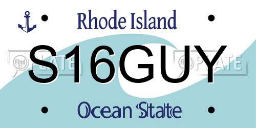 S16GUY Rhode Island License Plate