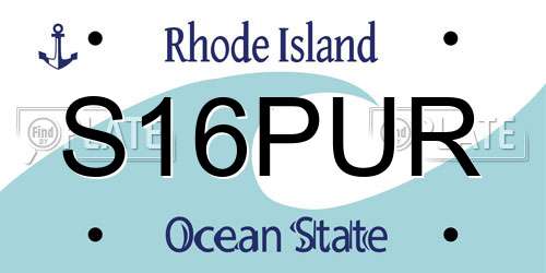 S16PUR Rhode Island License Plate