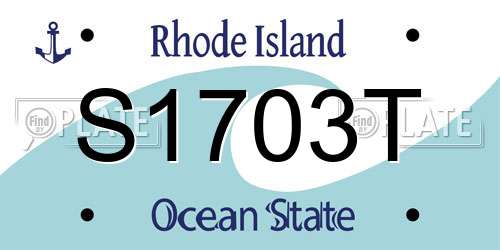 S1703T Rhode Island License Plate