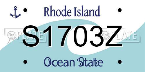 S1703Z Rhode Island License Plate