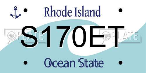 S170ET Rhode Island License Plate
