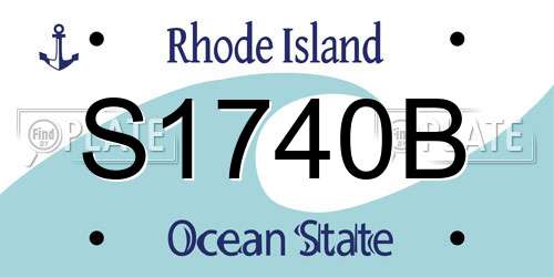 S1740B Rhode Island License Plate