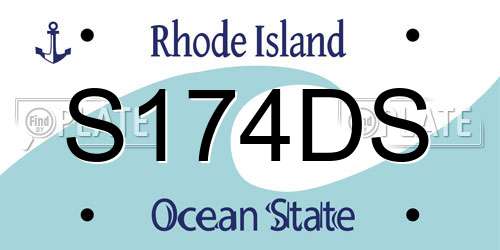 S174DS Rhode Island License Plate