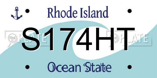S174HT Rhode Island License Plate