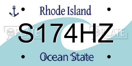 S174HZ Rhode Island License Plate