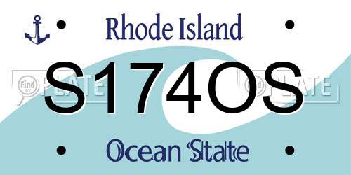 S174OS Rhode Island License Plate
