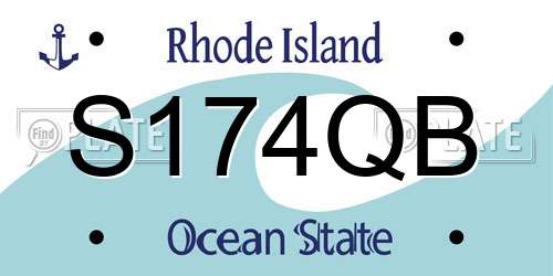 S174QB Rhode Island License Plate
