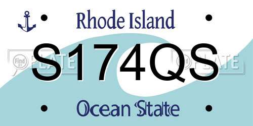 S174QS Rhode Island License Plate