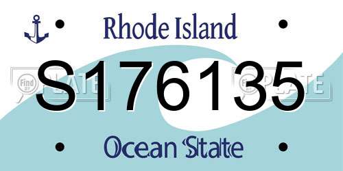 S176135 Rhode Island License Plate