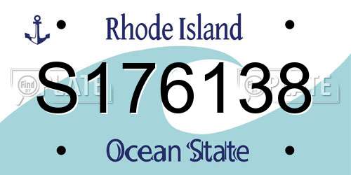 S176138 Rhode Island License Plate