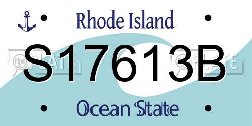 S17613B Rhode Island License Plate