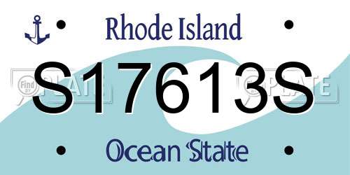 S17613S Rhode Island License Plate